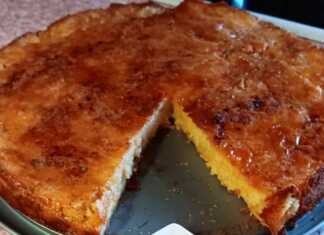 Χρυσαφένια Παραδοσιακή Γαλατόπιτα σε στρογγυλό ταψί, πασπαλισμένη με κανέλα