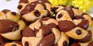 Δίχρωμα Κουλουράκια με Σταγόνες Σοκολάτας