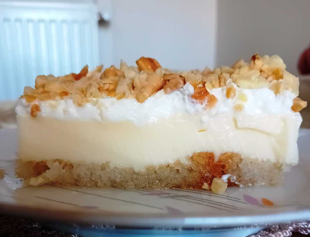 drosero gliko psigeiou me friganies Κοντινό πλάνο σε μία μερίδα Δροσερό Γλυκό Ψυγείου με Φρυγανιές, που αναδεικνύει τις στρώσεις φρυγανιάς, κρέμας και σαντιγί