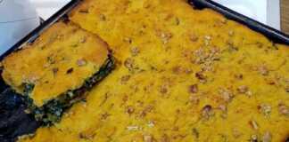 Ολοκληρωμένος Καραγκούνικος Πλαστός, χρυσαφένιος και κομμένος σε κομμάτια, έτοιμος για σερβίρισμα