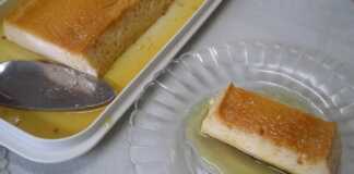 Κοντινό πλάνο σε ένα κομμάτι Κρέμα καραμελέ, που αναδεικνύει την λεία και βελούδινη υφή της