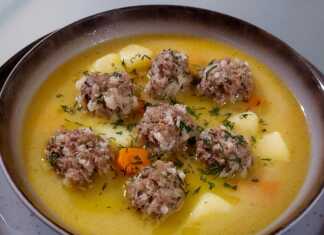 Γιουβαρλάκια αυγολέμονο: Το μυστικό για τέλειο αυγολέμονο! Ένα μπολ με γιουβαρλάκια με κιμά, σερβιρισμένα με το αυγολέμονο και λίγο άνηθο