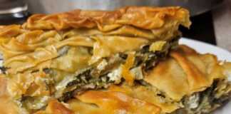 Σπανακοτυρόπιτα με χειροποίητο φύλλο