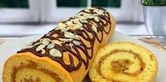 Μπισκοτένιο Ρολό με Μήλα