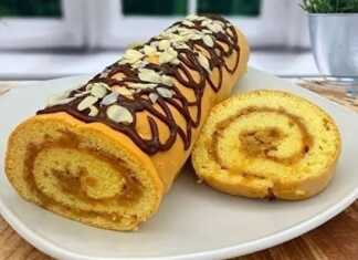 Μπισκοτένιο Ρολό με Μήλα