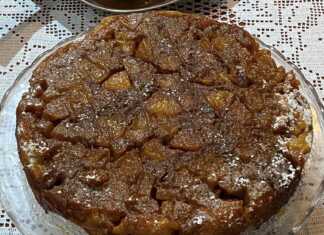 Ανάποδη Μηλόπιτα: Καραμελωμένη με Καρύδια και Αφράτο Κέικ