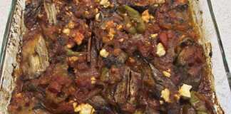 μελιτζάνες με κολοκυθάκια και πιπεριές στο φούρνο