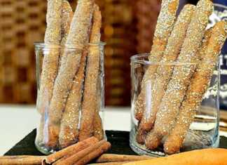 Κριτσίνια Καρότου ψημένα με επικάλυψη καστανής ζάχαρης και σουσάμι