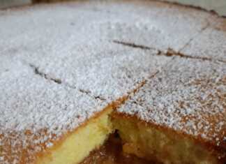 Αφράτη Μηλόπιτα (Σαρλότ) Πάστα κομμένη, με εμφανή τη ζουμερή γέμιση μήλου