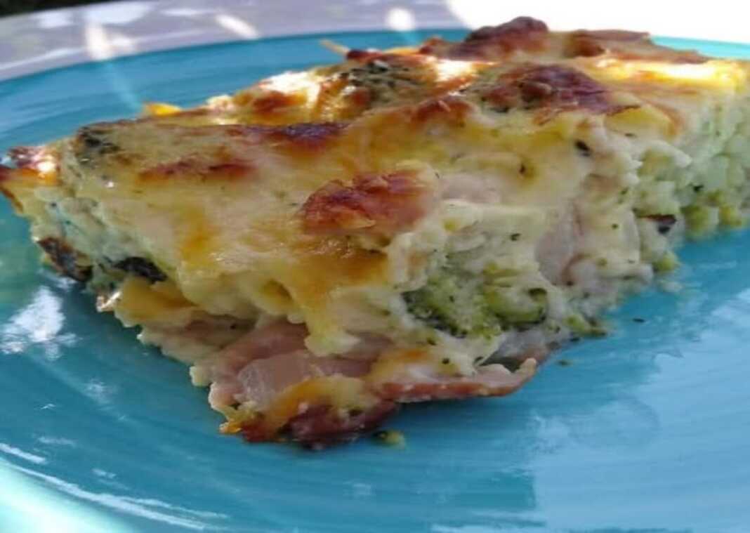 Αφράτο Μπρόκολο ογκρατέν με μπέικον και τυρένια μπεσαμέλ