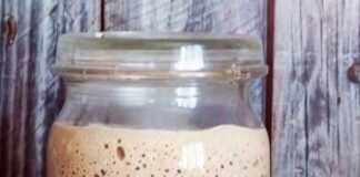 Προζύμη που φουσκώνει μέσα σε γυάλινο μπολ