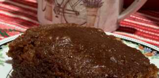 Αφράτο κομμάτι Ραβανί Σοκολατένιο με κακάο