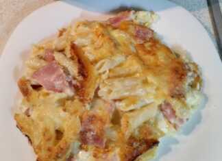 Αφράτο Σουφλέ με πένες Μπέικον και Γαλοπούλα Αφράτο Σουφλέ με πένες με χρυσαφένια κρούστα τυριού