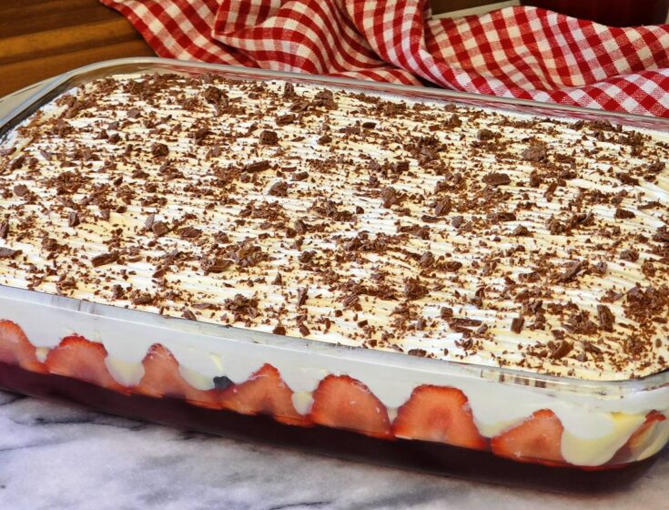 Κέικ με σοκολάτα ινδοκάρυδο και φράουλες (Lamington)
