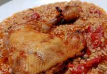 Κοτόπουλο με Πλιγούρι, σερβιρισμένο με φέτα