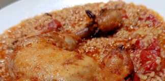 Κοτόπουλο με Πλιγούρι, σερβιρισμένο με φέτα