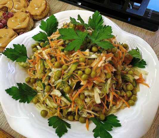 Σαλάτα Λάχανο με Αρακά