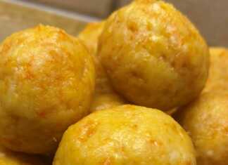 Παραδοσιακό γλυκό Μανταρινάτο Χανίων σε σχήμα μικρής μπάλας (τρούφας) σε πιατέλα