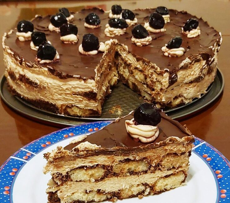 Τούρτα με Σαβαγιάρ και κρέμα Μερέντα