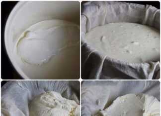 Ένα μπολ με λευκό, κρεμώδες σπιτικό τυρί κρέμα δίπλα σε φρέσκο ψωμί και μυρωδικά.