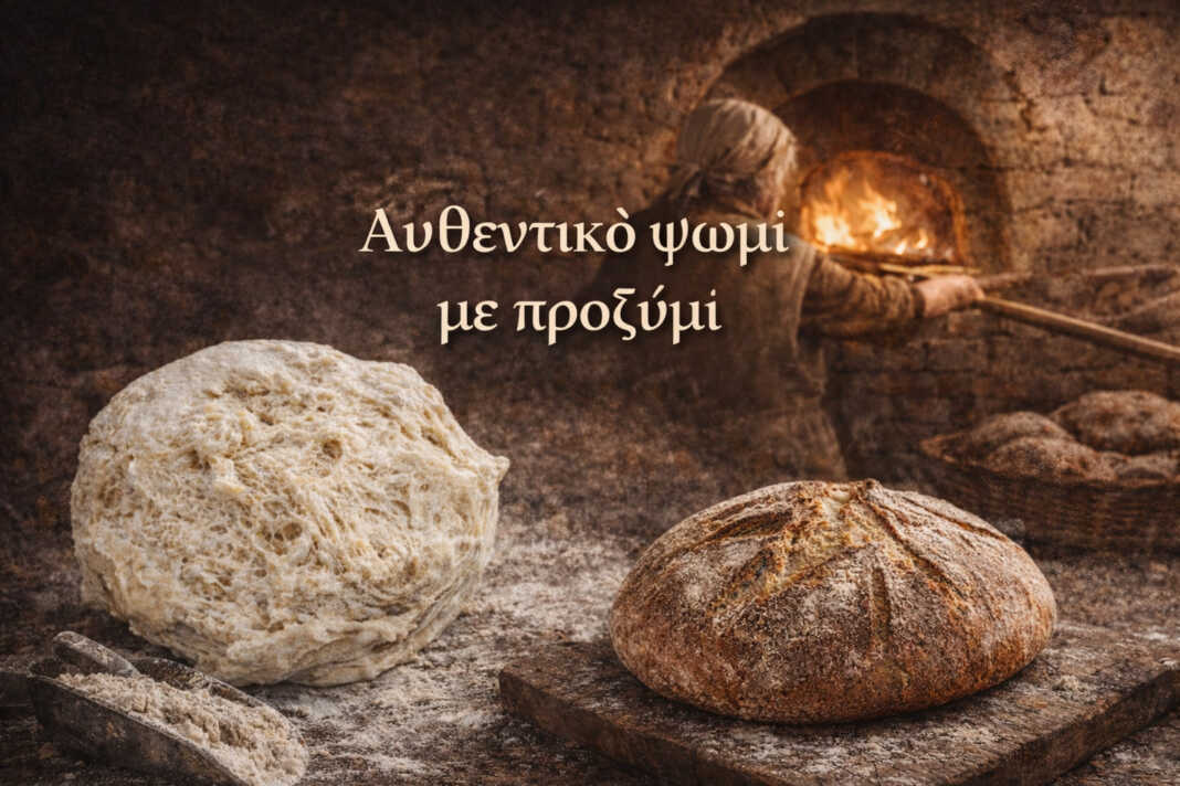 Ψωμί με προζύμι μολις βγηκε από το φούρνο