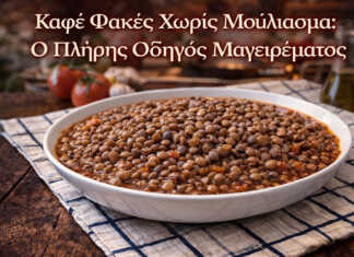 Μαγειρεμένες καφέ φακές σε Πιατο