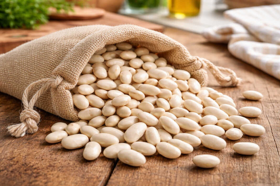 Αποξηραμένα λευκά φασόλια — έτοιμα για μαγείρεμα χωρίς μούλιασμα