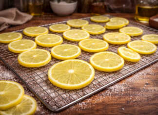 Αποξηραμένα λεμόνια σε φέτες για σπιτικά μπαχαρικά