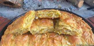 Χρυσαφένια και τραγανή λαχανόπιτα νηστίσιμη με οκτώ χειροποίητα φύλλα και πλούσια γέμιση λαχανικών