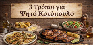 3 τρόποι για ψητό κοτόπουλο σε rustic κουζίνα με διαφορετικά συνοδευτικά