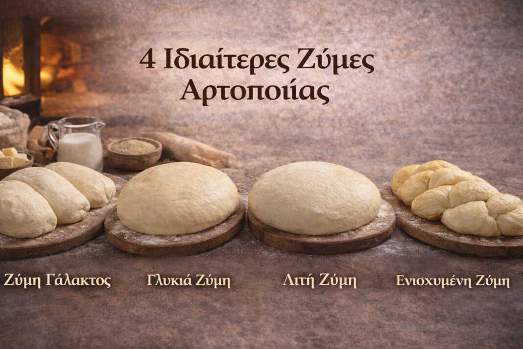 ζύμες αρτοποιίας διαφορετικοί τύποι ζύμης για ψωμί και μπριός