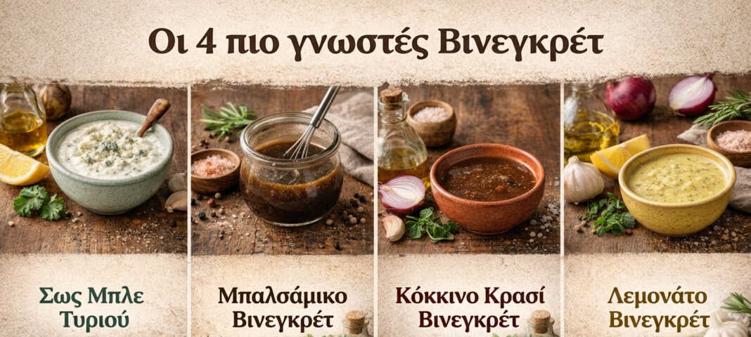 Οι 4 πιο γνωστές βινεγκρέτ για σαλάτες