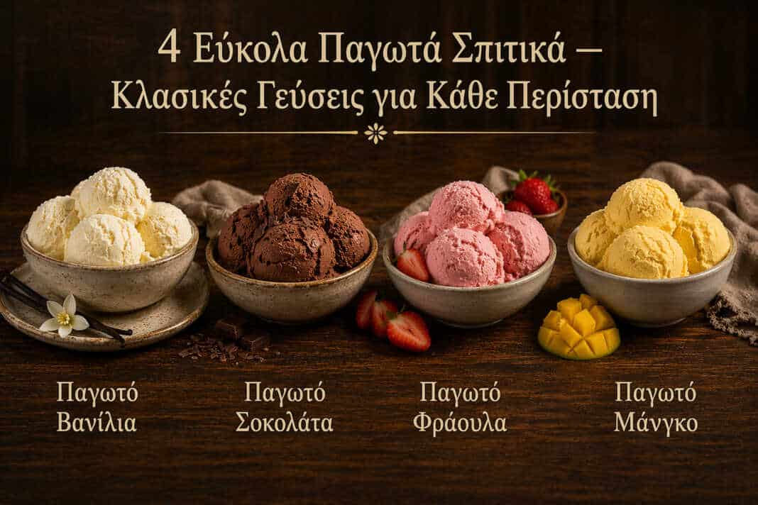 4 σπιτικα παγωτα σε μπολάκια