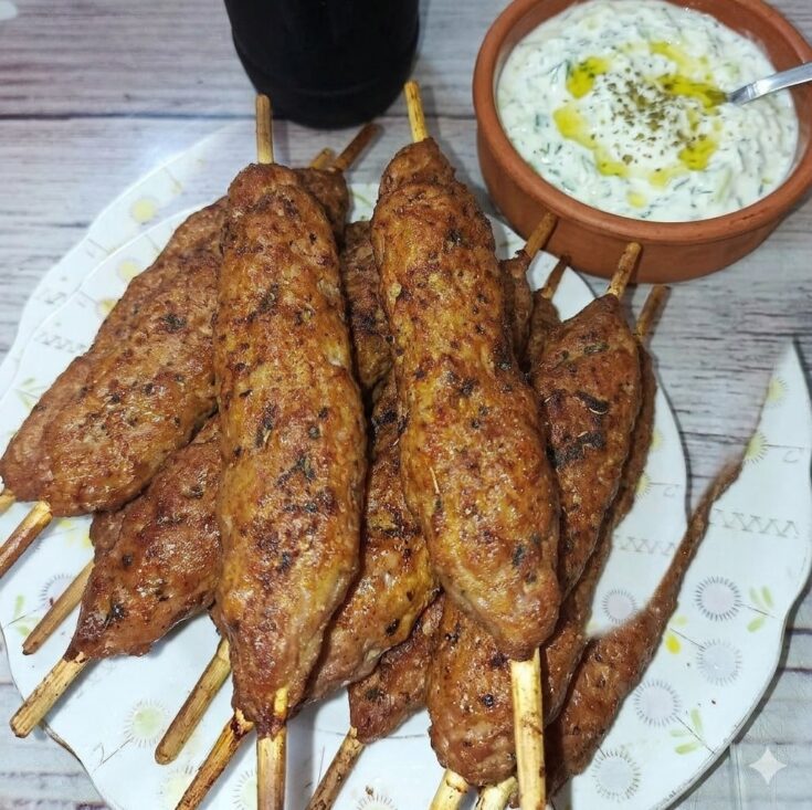 Ζουμερά Λουλά Κεμπάπ στο Air Fryer με Σάλτσα Τζατζίκι