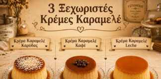 ποικιλία από κρέμες καραμελέ με καρύδα, καφέ και leche flan σε ατομικά φορμάκια