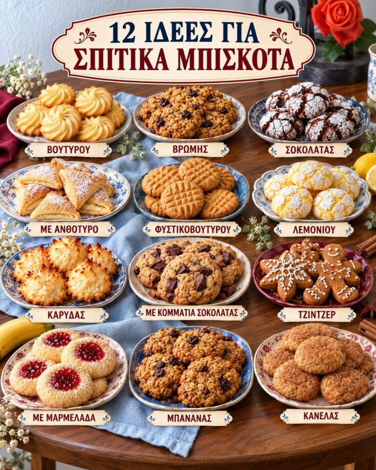 12 Εύκολες Συνταγές για Μπισκότα
